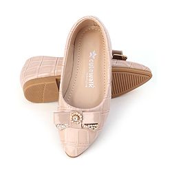 Cute Walk by Babyhug Slip On Bellies with Bow - Beige
