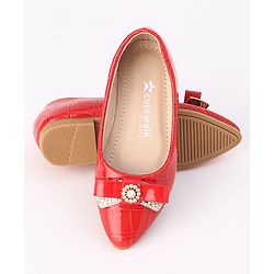 Cute Walk by Babyhug Slip On Bellies with Bow - Beige