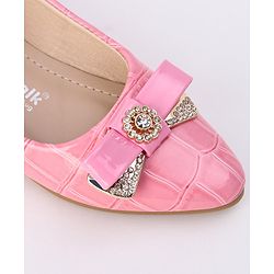 Cute Walk by Babyhug Slip On Bellies with Bow - Beige