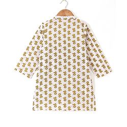 Babyhug Cotton Full Sleeves Kurta & Dhoti Set Floral Printed - Off White