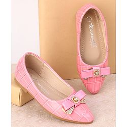 Cute Walk by Babyhug Slip On Bellies with Bow - Beige