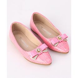Cute Walk by Babyhug Slip On Bellies with Bow - Beige