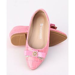 Cute Walk by Babyhug Slip On Bellies with Bow - Beige