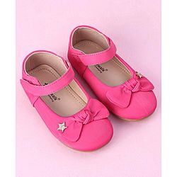 Cute Walk by Babyhug Bellies with Velcro Closure & Bow Applique - Fuchsia