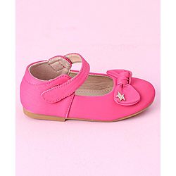 Cute Walk by Babyhug Bellies with Velcro Closure & Bow Applique - Fuchsia