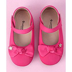 Cute Walk by Babyhug Bellies with Velcro Closure & Bow Applique - Fuchsia