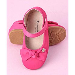 Cute Walk by Babyhug Bellies with Velcro Closure & Bow Applique - Fuchsia
