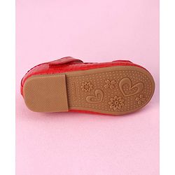 Cute Walk by Babyhug Velcro Closure Bellies with Bow Applique - Red