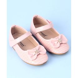 Cute Walk by Babyhug Velcro Closure Bellies with Bow Applique - Pink