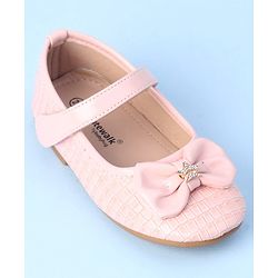Cute Walk by Babyhug Velcro Closure Bellies with Bow Applique - Pink