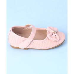Cute Walk by Babyhug Velcro Closure Bellies with Bow Applique - Pink