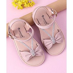 Cute Walk by Babyhug Buckle Closure Sandal with Bow & Stud Detailing - Pink