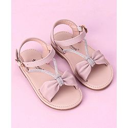 Cute Walk by Babyhug Buckle Closure Sandal with Bow & Stud Detailing - Pink