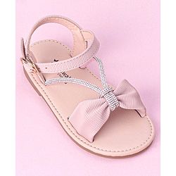 Cute Walk by Babyhug Buckle Closure Sandal with Bow & Stud Detailing - Pink