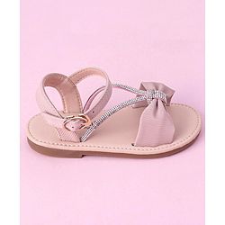 Cute Walk by Babyhug Buckle Closure Sandal with Bow & Stud Detailing - Pink