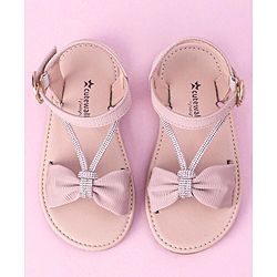 Cute Walk by Babyhug Buckle Closure Sandal with Bow & Stud Detailing - Pink