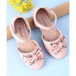Cute Walk by Babyhug Velcro Closure Bellies with Bow Applique - Pink