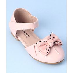 Cute Walk by Babyhug Velcro Closure Bellies with Bow Applique - Pink