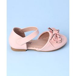 Cute Walk by Babyhug Velcro Closure Bellies with Bow Applique - Pink
