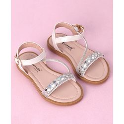 Cute Walk by Babyhug Studded Sandals with Buckle Closure - White
