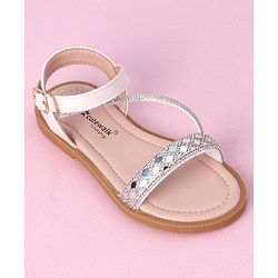 Cute Walk by Babyhug Studded Sandals with Buckle Closure - White