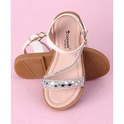 Cute Walk by Babyhug Studded Sandals with Buckle Closure - White