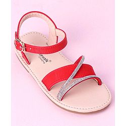 Cute Walk by Babyhug Buckle Closure Sandals with Stud Detailing - Red