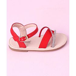 Cute Walk by Babyhug Buckle Closure Sandals with Stud Detailing - Red