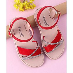 Cute Walk by Babyhug Buckle Closure Sandals with Stud Detailing - Red