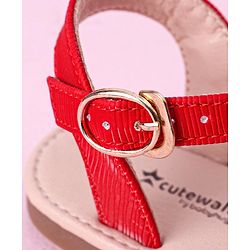 Cute Walk by Babyhug Buckle Closure Sandals with Stud Detailing - Red