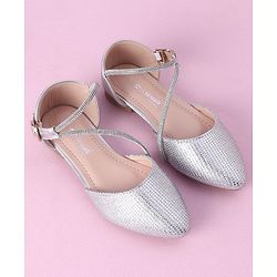 Cute Walk by Babyhug Shimmery & Studded Bellies with Buckle Closure - Sliver