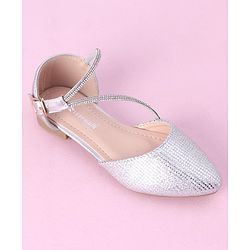 Cute Walk by Babyhug Shimmery & Studded Bellies with Buckle Closure - Sliver