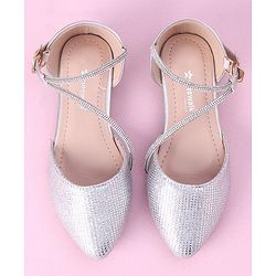 Cute Walk by Babyhug Shimmery & Studded Bellies with Buckle Closure - Sliver