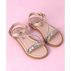 Cute Walk by Babyhug Studded Sandals with Buckle Closure - Golden