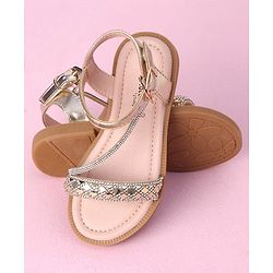 Cute Walk by Babyhug Studded Sandals with Buckle Closure - Golden