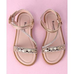Cute Walk by Babyhug Studded Sandals with Buckle Closure - Golden