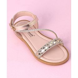 Cute Walk by Babyhug Studded Sandals with Buckle Closure - Golden