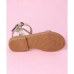 Cute Walk by Babyhug Studded Sandals with Buckle Closure - Golden
