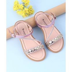 Cute Walk by Babyhug Studded Sandals with Buckle Closure - Pink