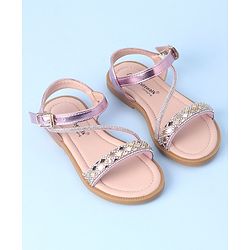 Cute Walk by Babyhug Studded Sandals with Buckle Closure - Pink