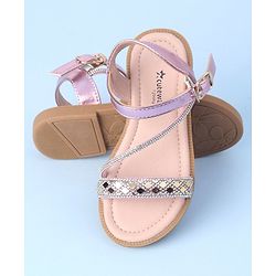 Cute Walk by Babyhug Studded Sandals with Buckle Closure - Pink