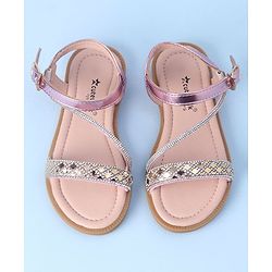 Cute Walk by Babyhug Studded Sandals with Buckle Closure - Pink
