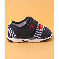 Cute Walk by Babyhug Velcro Closure Casual Shoes with Engine Applique - Navy Blue