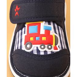 Cute Walk by Babyhug Velcro Closure Casual Shoes with Engine Applique - Navy Blue