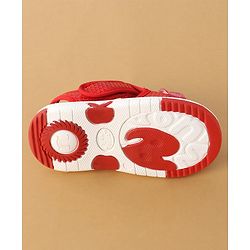 Cute Walk by Babyhug Sandals With Velcro Closure Sequins Detailing & Bow Applique - Red
