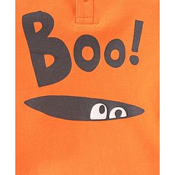 Babyhug Cotton Knit Full Sleeves Hooded Sweatshirt Text Print - Orange