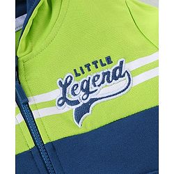 Babyhug Cotton Full Sleeves Cut & Sew SweatJacket with Zipper & Hood - Blue