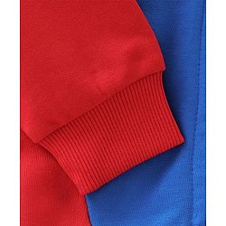 Babyhug Cotton Knit Full Sleeves Hooded Sweat Shirt with Cut & Sew Design - Blue