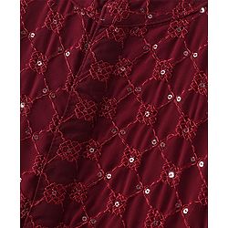 Babyhug Full Sleeves Sequined Embroidered Kurta Dhoti Set - Maroon