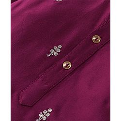 Babyhug Full Sleeves Floral Embroidered Kurta Dhoti Set - Magenta